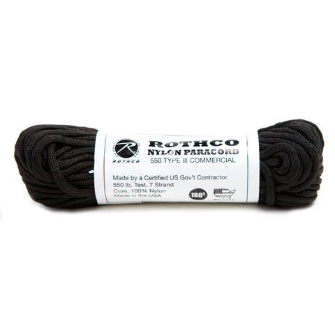 ARMY NYLON PARACORD 550LB 100 FT / BLACK