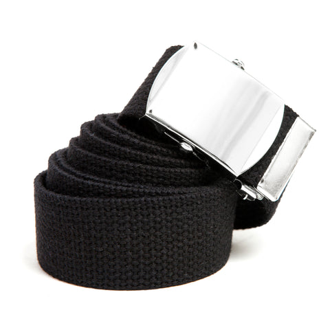 MILITARY COLOR WEB BELTS - BLACK\CHR