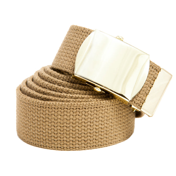 MILITARY COLOR WEB BELTS - COYOTE\GLD