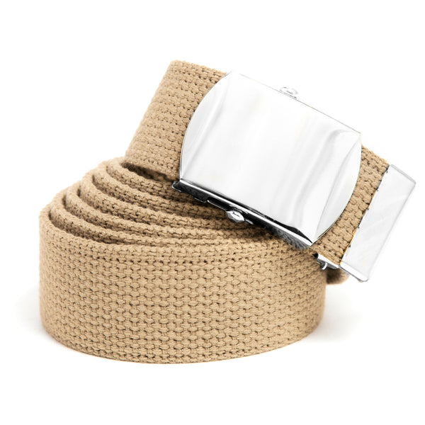 MILITARY COLOR WEB BELTS - KHAKI\CHR