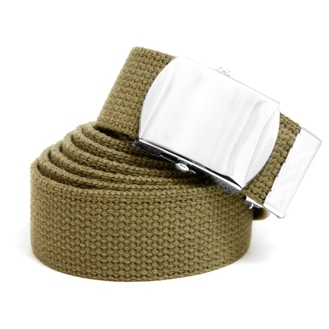 MILITARY COLOR WEB BELTS - OLIVE DRAB\CHR