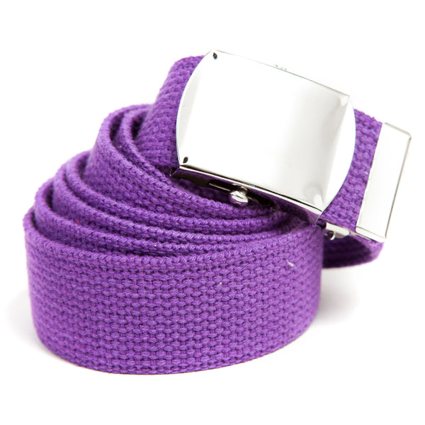 MILITARY COLOR WEB BELTS - PURPLE\CHR