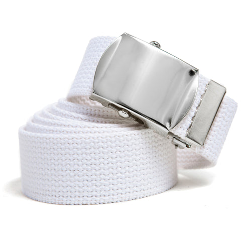 MILITARY COLOR WEB BELTS - WHITE/CHR