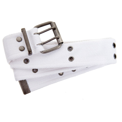 ULTRA FORCE VINTAGE BELT W/ DOUBLE PRONG BUCKLE - WHITE