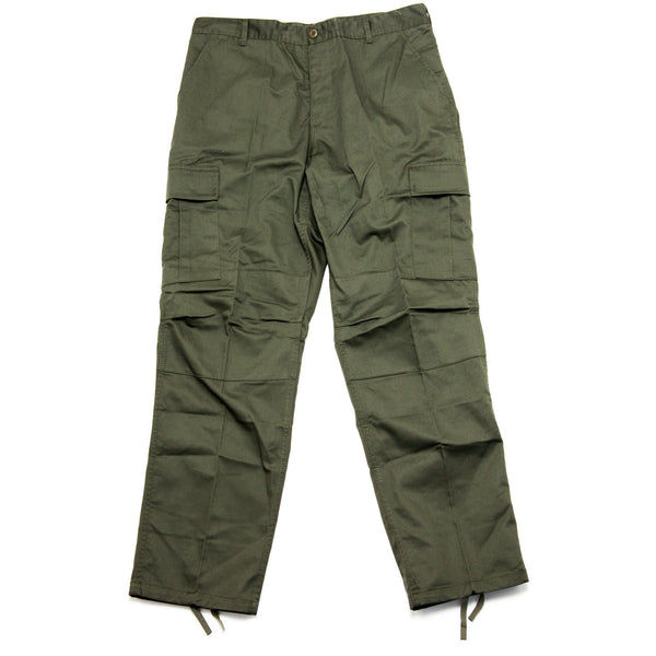 VINTAGE FLAT FRONT CARGO PANTS - OLIVE DRAB