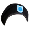 G.I. TYPE BLACK WOOL BERET W/BLUE FLASH