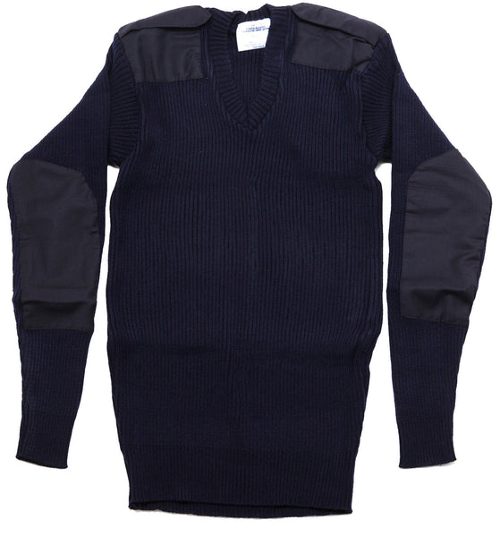 WOOL V-NECK SWEATER - NAVY BLUE