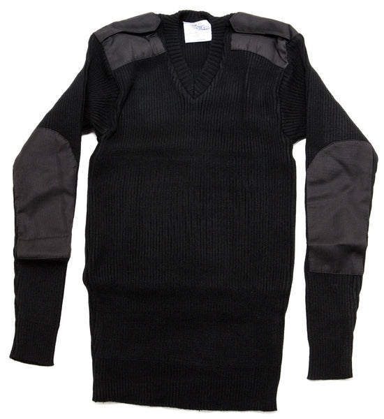 WOOL V-NECK SWEATER - BLACK