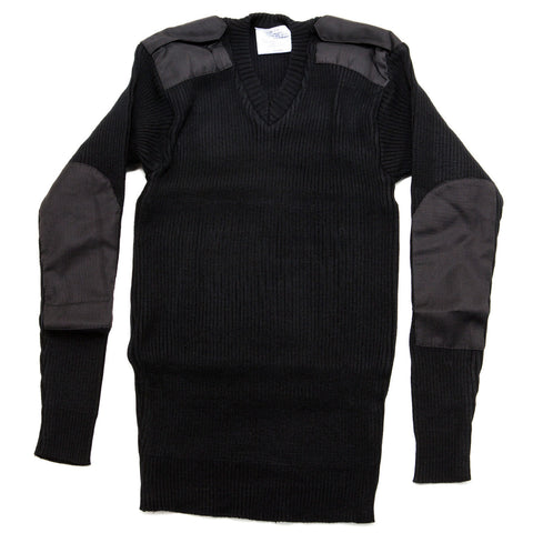 ACRYLIC V-NECK SWEATER - BLACK