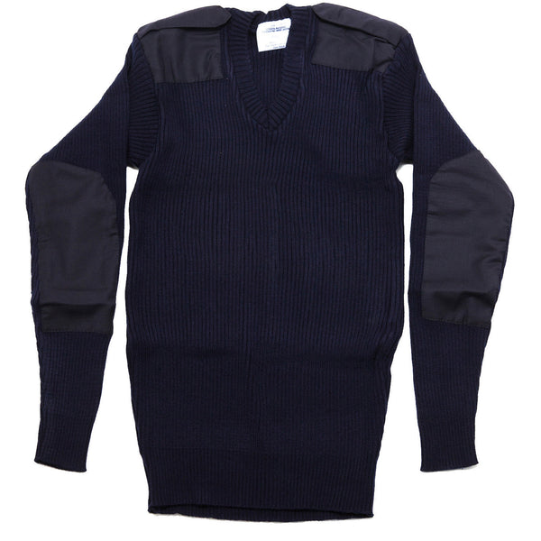 ACRYLIC V-NECK SWEATER - NAVY BLUE