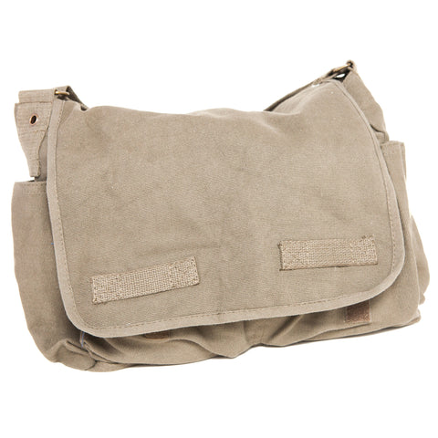 VINTAGE CANVAS CLASSIC MESSENGER BAG - KHAKI